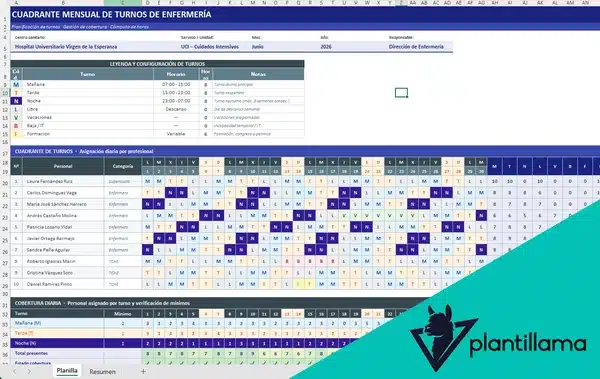 control horario de turnos de enfermería
