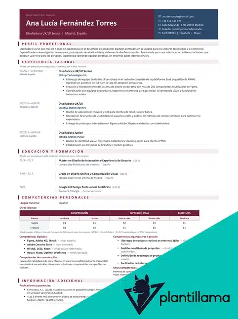 cv europeo
