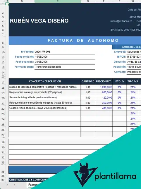 modelo factura autonomo