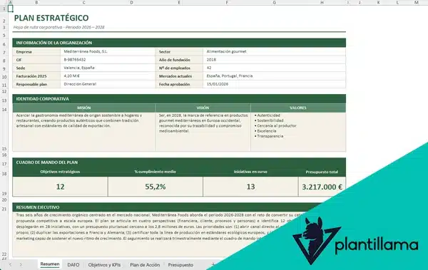 planilla de plan estratégico