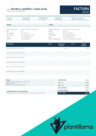 Modelo FACTURA AUTÓNOMO Word y PDF gratis